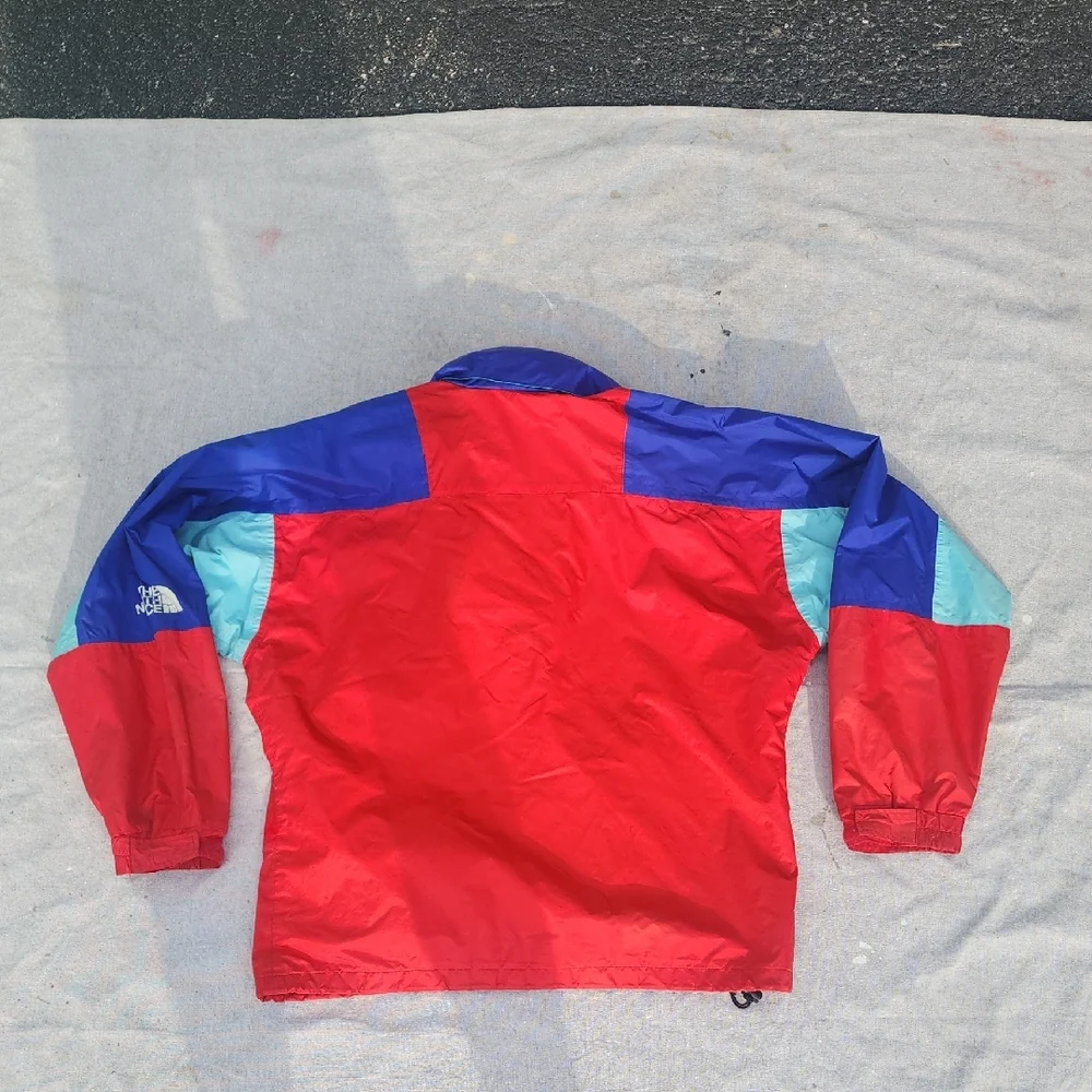 Vtg Made In USA North Face Gortex Red, Blue, Teal Colorblock Pullover‎ Anorak